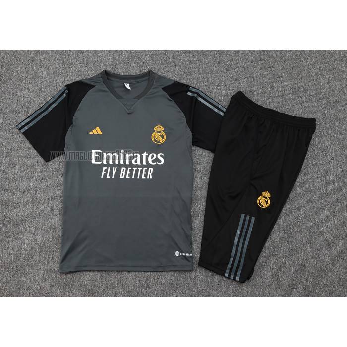 Tuta da Track del Real Madrid Manga Corta 2023-2024 Verde - Pantalon Corto